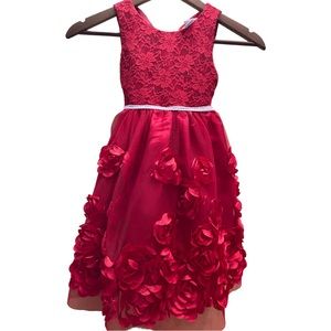 Nanette girl size Christmas dress in red EUC